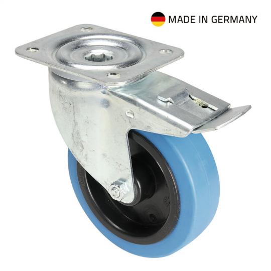 Tente 37036 - Lenkrolle 125 mm mit blauem Rad und Feststeller 
