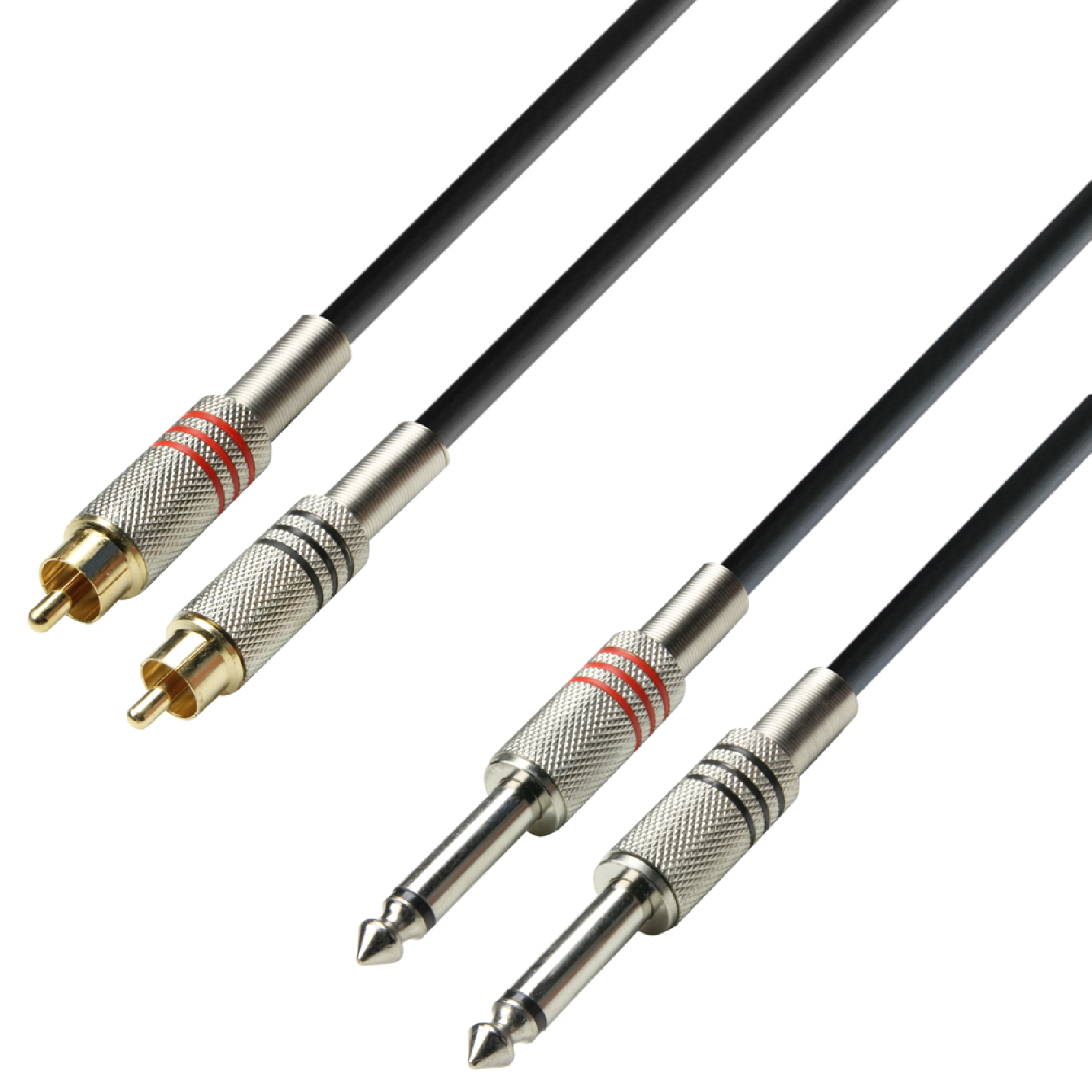 Audiokabel 2 x Cinch male auf 6,3 mm Klinke mono 3 m Adam Hall Cables